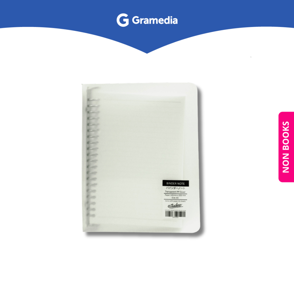 

Gramedia Depok - ESTUDEE BINDER NOTE PP A5 CLEAR