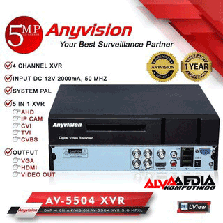 DVR Anyvision AV-5504 XVR 4CH 5MP 2560 4K 5in1 Garansi Resmi