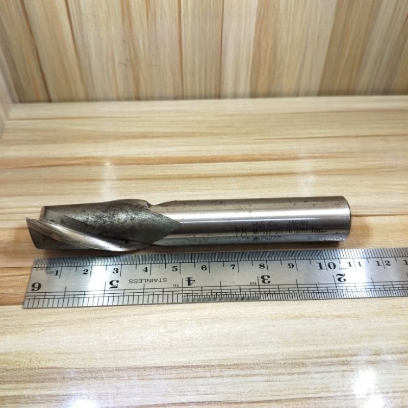 Endmill 18 mm 2 flute hss Mitsubishi mata bor fais 18mm 2f second siap pakai end mill
