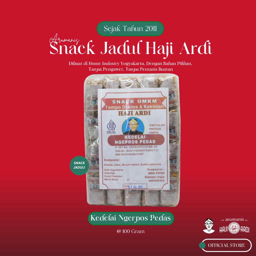 

Kedelai Ngepros Pedas Snack Jadul Haji Ardi