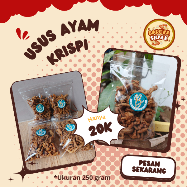 

Cemilan Rumahan Usus Ayam Krispi / Snack Usus Gurih dan Krispi Home Made 250 gr