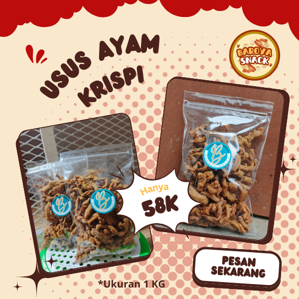 

Camilan Usus Ayam Krispi Ukuran 1Kg / Snack Usus Krispi Original Home Made