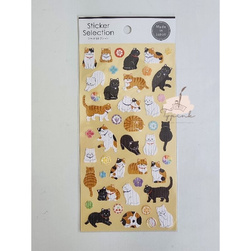 

GAIA STICKER COLLECTIONS JAPANESE CAT TEXTURED STICKER KUCING STIKER JOURNAL KAWAII SCRAPBOOK PLANNER DECOR MADE IN JAPAN