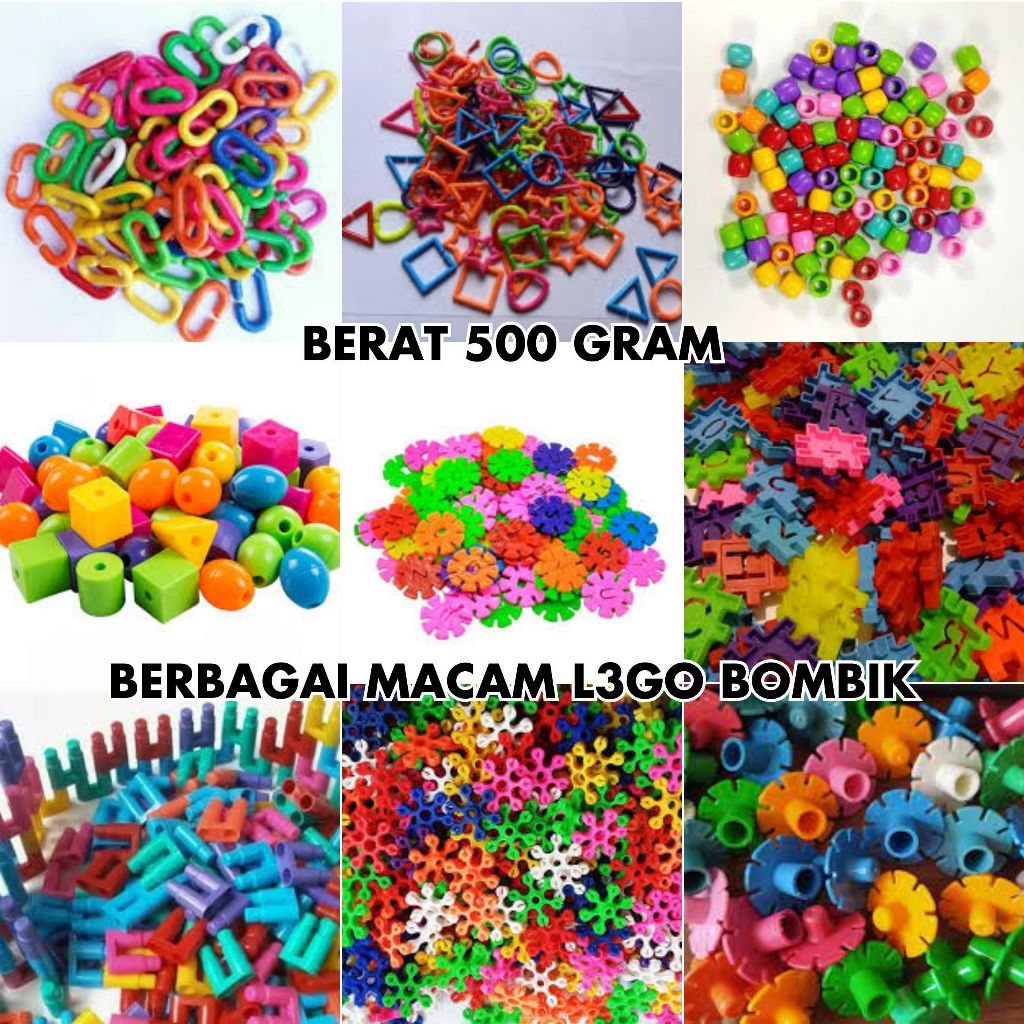 500 GRAM Mainan Jadul Bombik / 500gr Mainan Jadul Bombik Geometri, Rantai, Tazoz, Kubus, Manik Geo, 