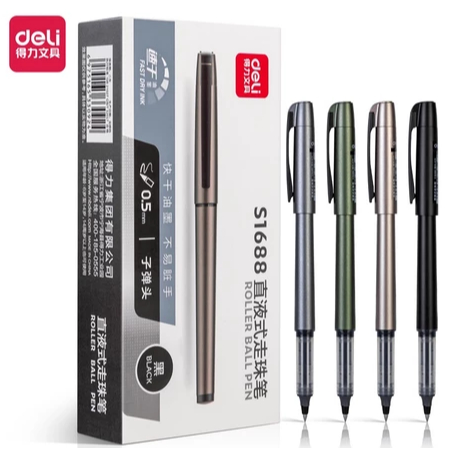 

Deli Roller Pen / Roller Gel Pen / Pulpen Roller 0.5mm Dapat Menulis Hingga 1100 Meter S1688