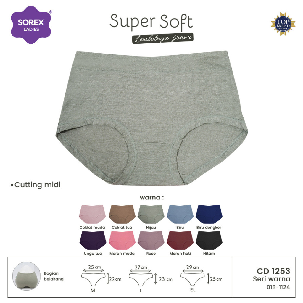 Sorex Cd Basic Super Soft  Halus Lembut 1253 Celana Dalam Wanita Midi