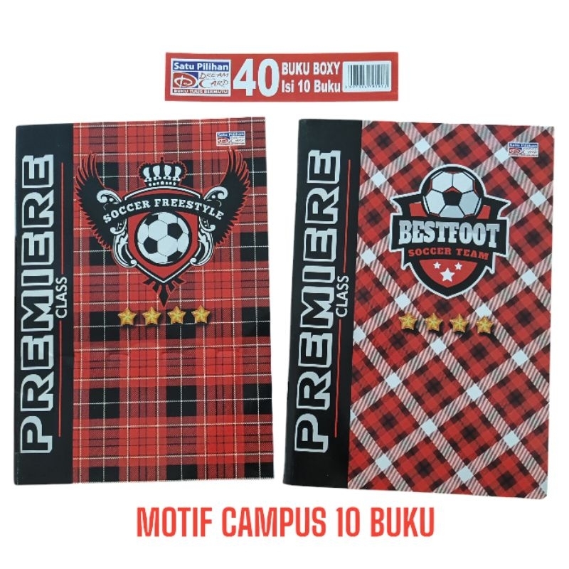 

buku tulis boxy 40 lembar motif campus 1 pak isi 10 buku