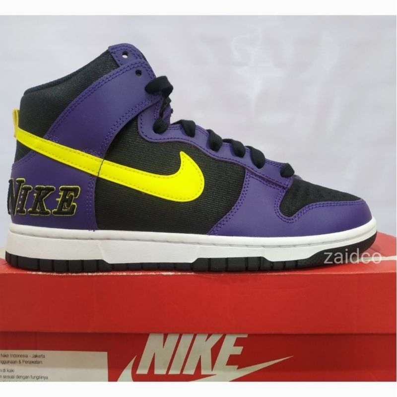 Nike Dunk High Embroider Lakers 42 / US 8,5 -Not Air Jordan 1 Low / Mid Black White