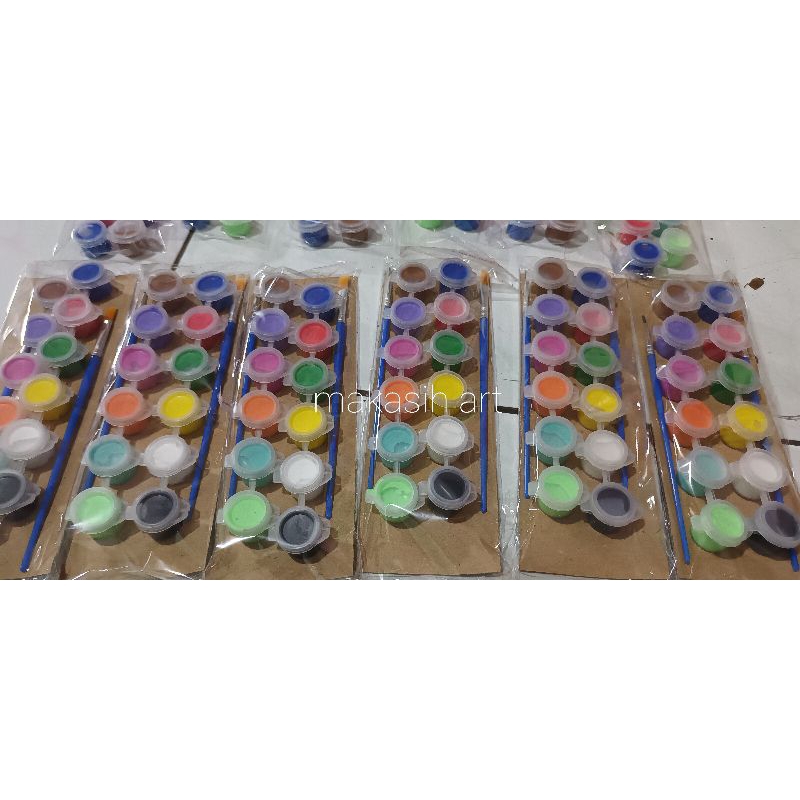 

CAT ACRILIK SET UNTUK PEMULA 12 WARNA + 2 KUAS