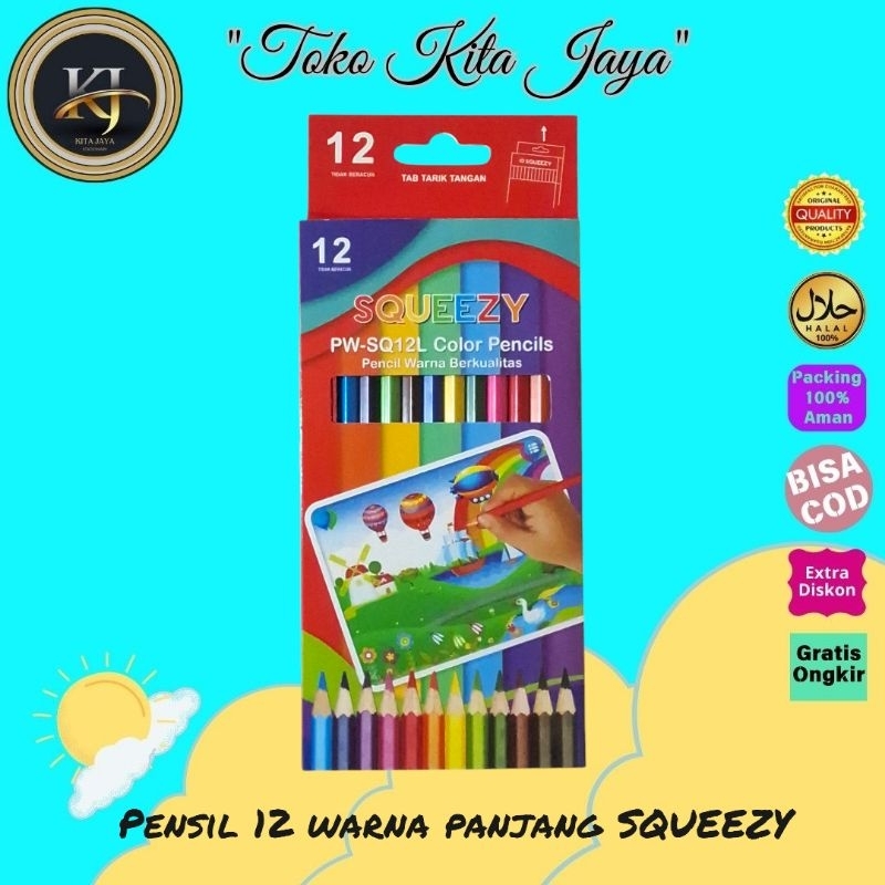 

Pensil warna 12 panjang Squeezy
