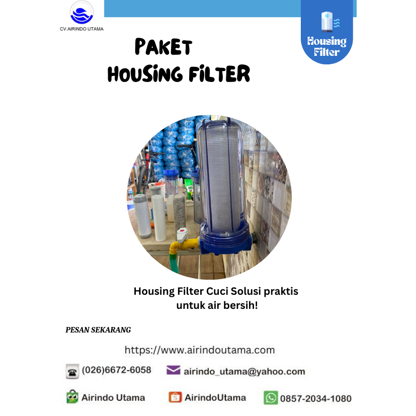 PAKET HOUSING CUCI (Housing 10inch, Filter 10inch, Kran)