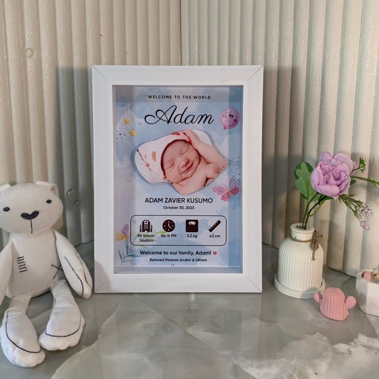 NEWBORN 3D FRAME BABY | Hadiah Bayi Lucu, Baby Gift, Hadiah Lahiran, Bingkai Foto 3D