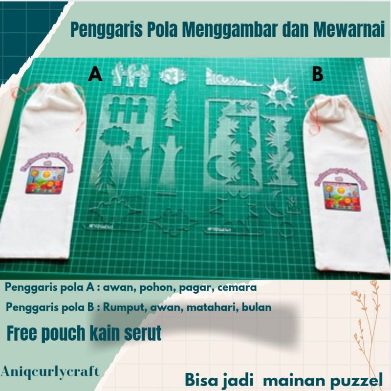 

penggaris pola menggambar dan mewarnai aniqcurlycraft