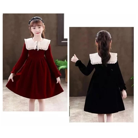 Dress Natal Anak Perempuan Warna Sage Green Model Terbaru Kekinian 2022 Bahan Import Premium Baju An