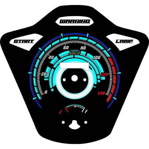 Custom Speedometer Motor Beat POP ESP Blue Techno Series