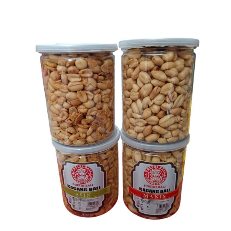 

Kacang bali poetri bali Varian Manis Asin 300gr kemasan toples