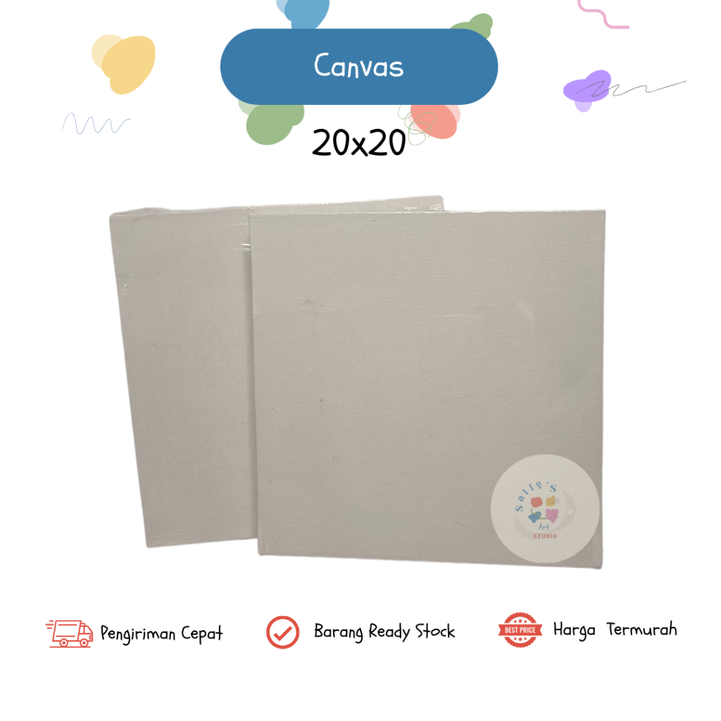 

Canvas Lukis 20x20cm Kanvas Bingkai Alat Melukis Putih Polos Frame