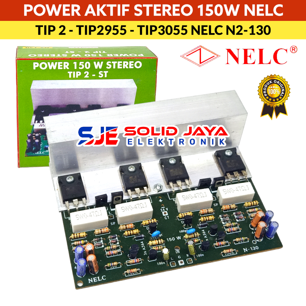 KIT POWER STEREO 150W NELC N2130 TIP2955 TIP3055 DRIVER POWER OCL AMPLIFIER AMPLI TIP 2955 TIP 3055 
