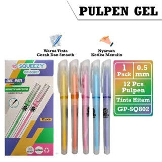 

Pulpen Gel Tinta / Gel Pen Hitam 0.5 mm 1 pack isi 12 pcs Pulpen