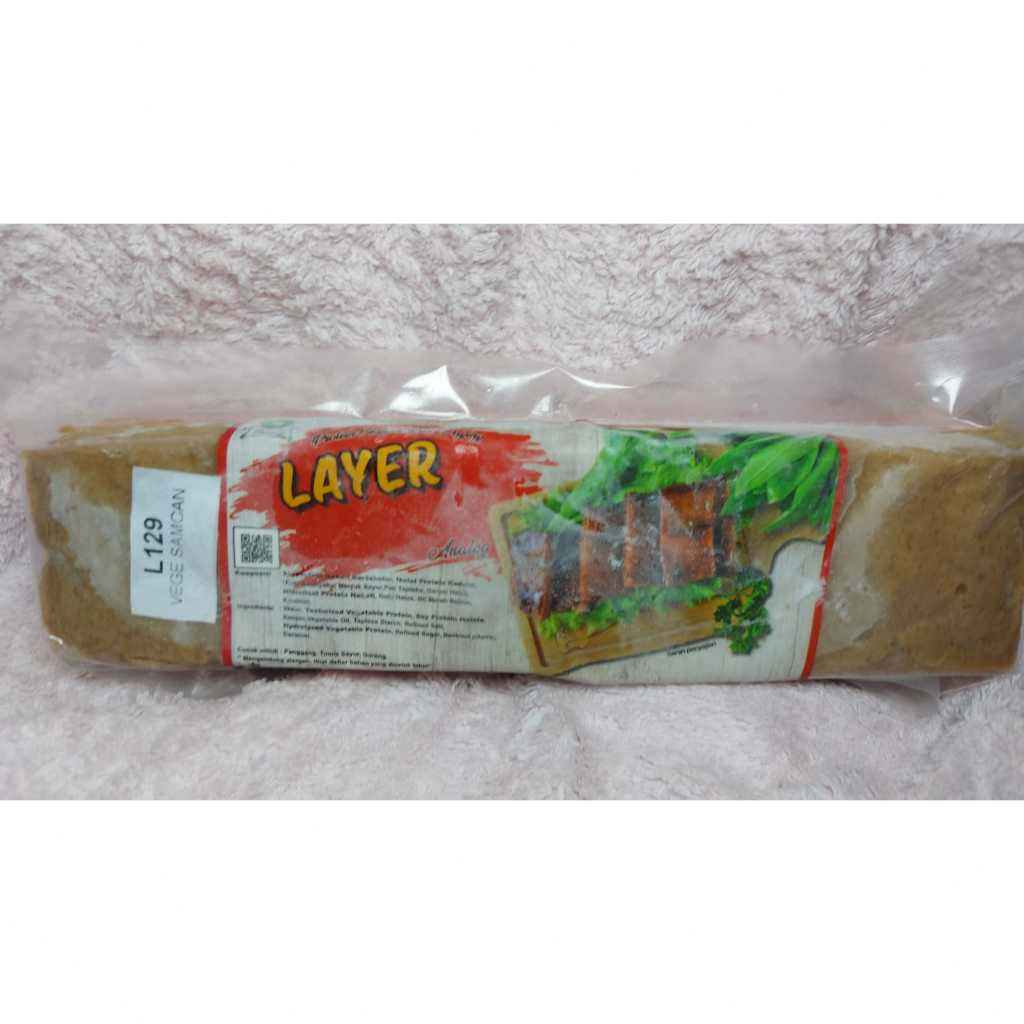 

Vegetarian Sancam Slice Layer Batang Analog B2 Belly 素食 五花肉 五花腩 protein kacang kedelai frozen food healthy plant based veggie natural herbivore no preservative made in Indonesia BPOM