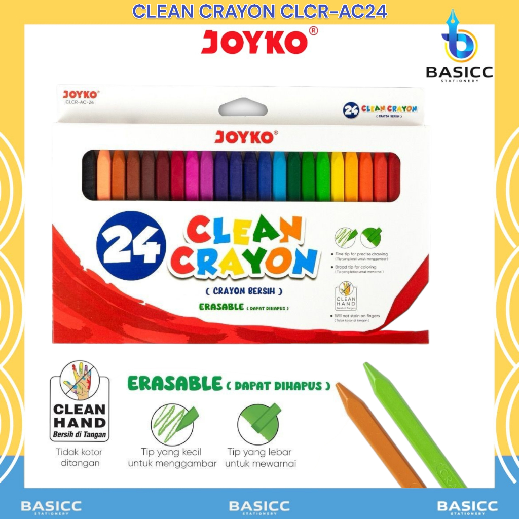 

Joyko Clear Crayon CLCR-AC-24 | @1Set=24 Warna