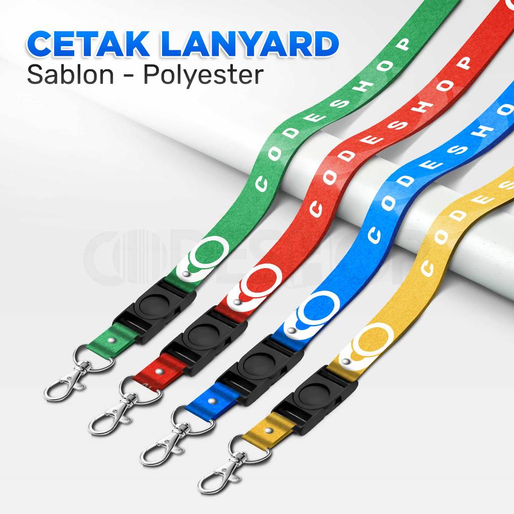 

Tali Lanyard Polyester Sablon Custom 90cm 1 Warna 1 Sisi Plus Stopper