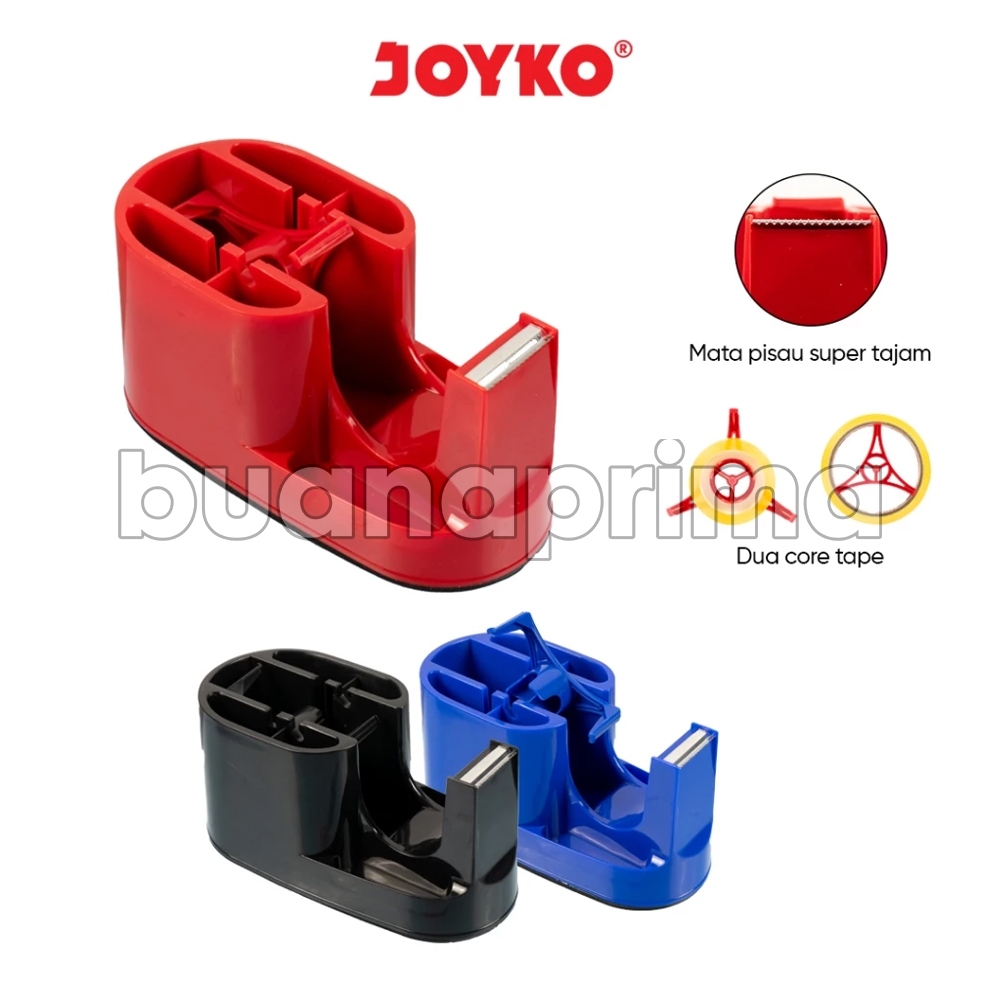 

Tape Dispenser Joyko TD-09N Tempat Lakban Isolasi Untuk Ukuran 12 dan 24 mm Plastik