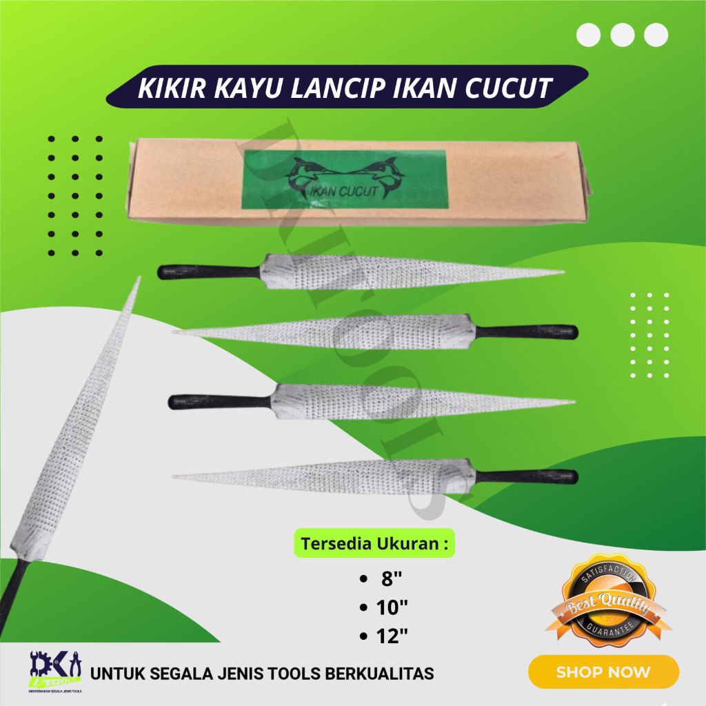 IC Kikir Kayu Lancip 8" 10" 12" Inch 1 PCS