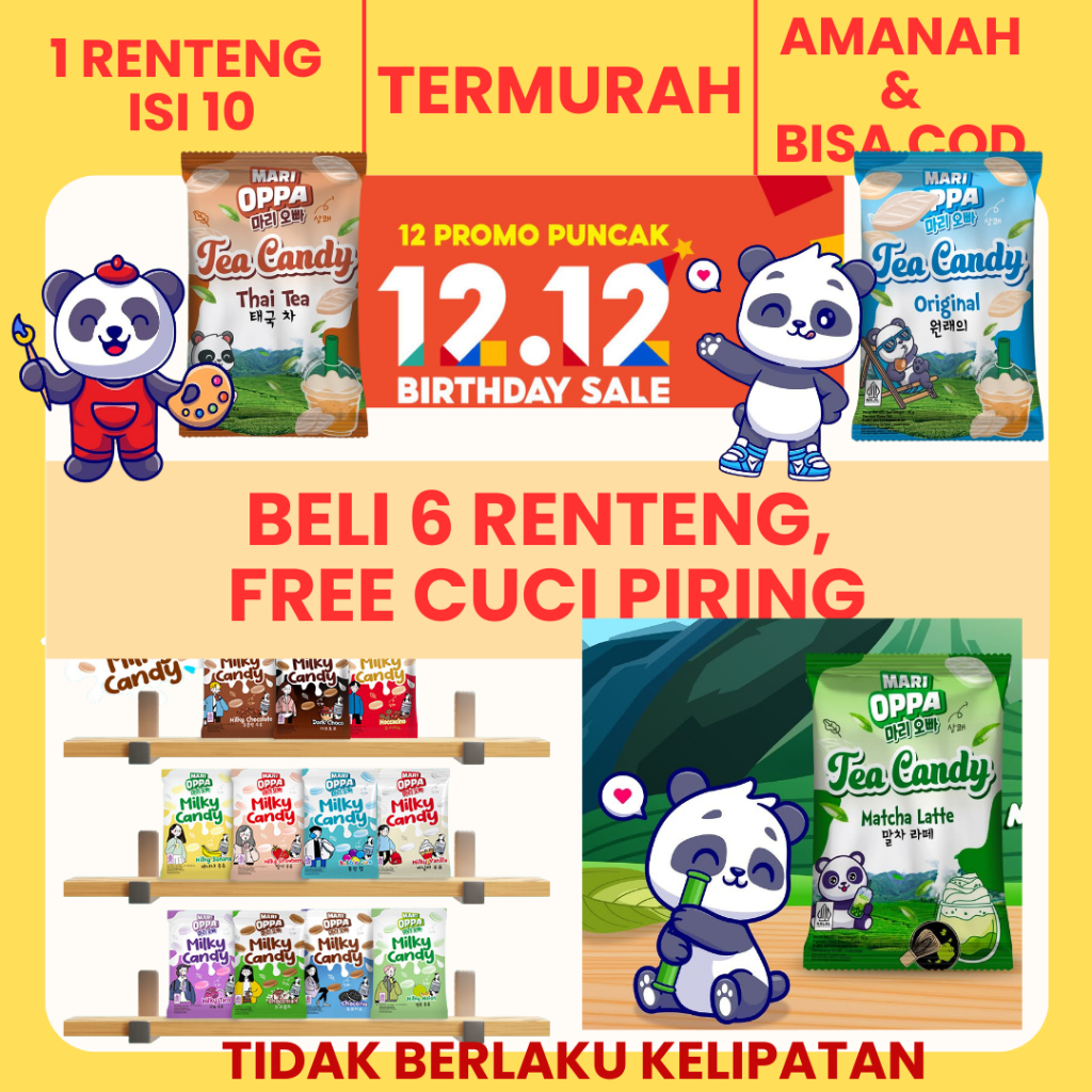 

[BUY 6 GET 1 SABUN] MariOppa Milky Candy - Permen Rasa Susu Buah