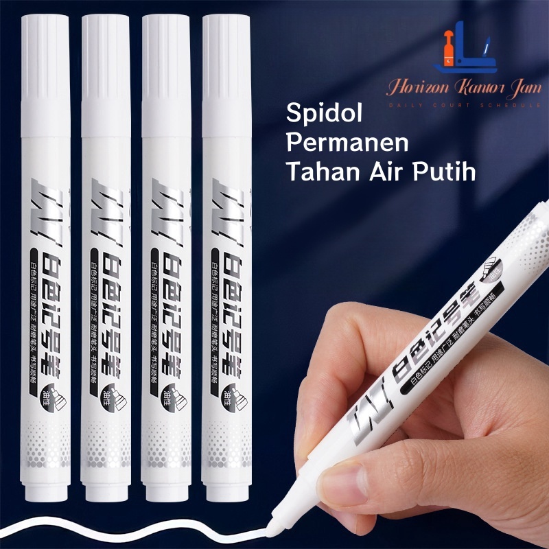 Spidol Putih Pensil Marker Putih 1mm Pensil Spidol Putih Permanen Berbahan Dasar Minyak Pensil Marke