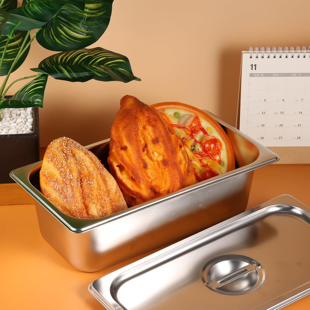 Wajan Baskom Kotak Segi Prasmanan Wadah Saji Makanan Square Food Pan Stainless Steel 32x17x10cm