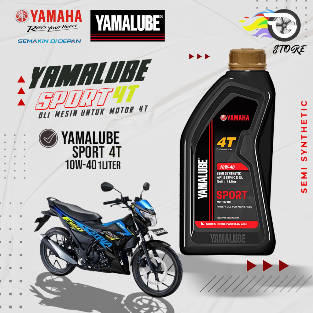 (TERMURAH) OLI Mesin Motor Bebek / Sport Yamaha Yamalube Sport 10w-40 1 liter Jupiter MX , MX King, 