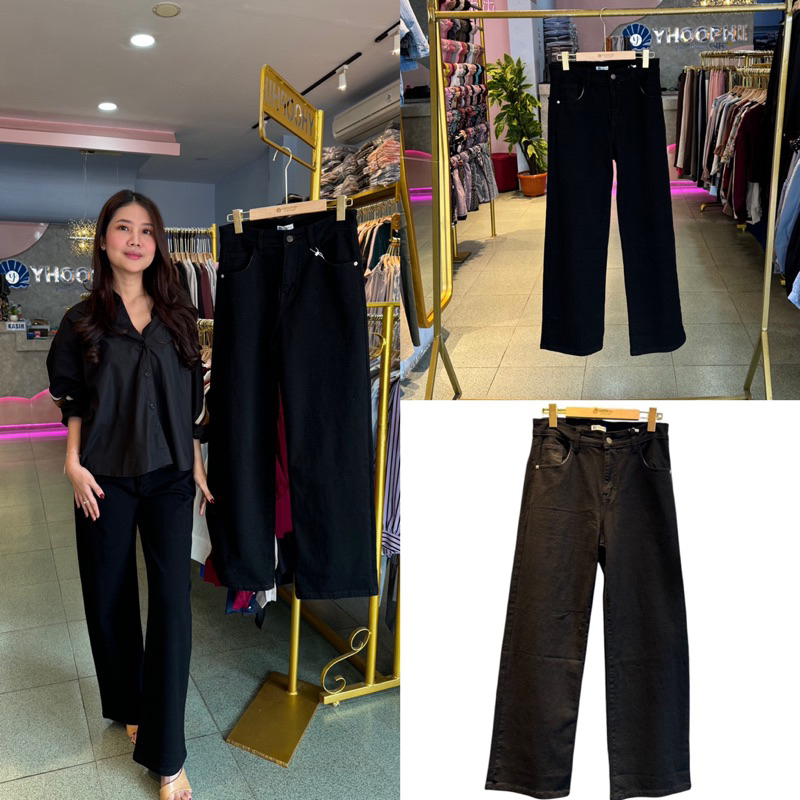 12082- Jeans Elegant - New Arrival - Kulot Jeans Kekinian - Celana Wanita - Koleksi celana premium -