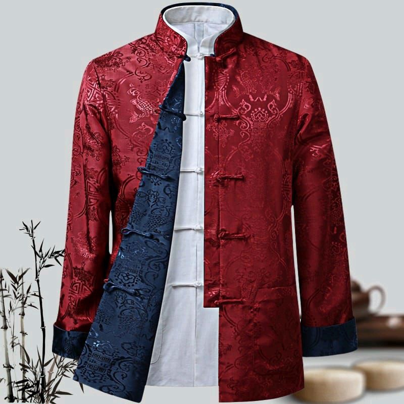 atasan cheongsam Imlek pria import bolak balik/2 warna