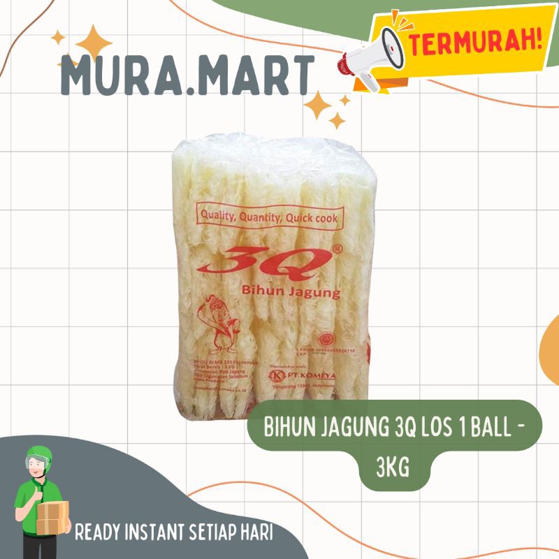 

3Q Bihun Jagung Kering Kemasan Pack 3 kg - (FREE ONGKIR INSTANT BANDUNG TIMUR)