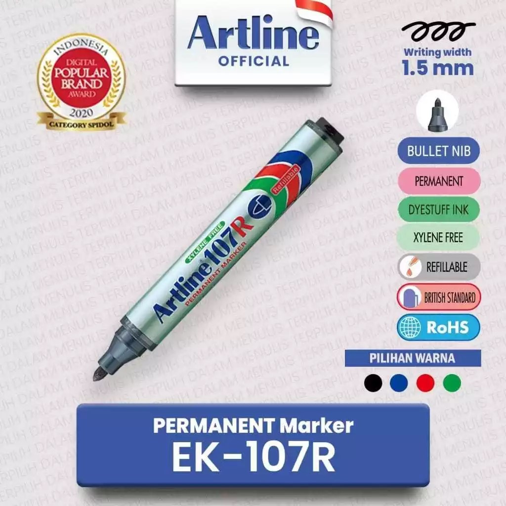 

SPIDOL ARTLINE 107R PERMANENT MARKER 1.5MM (Merah) /satuan