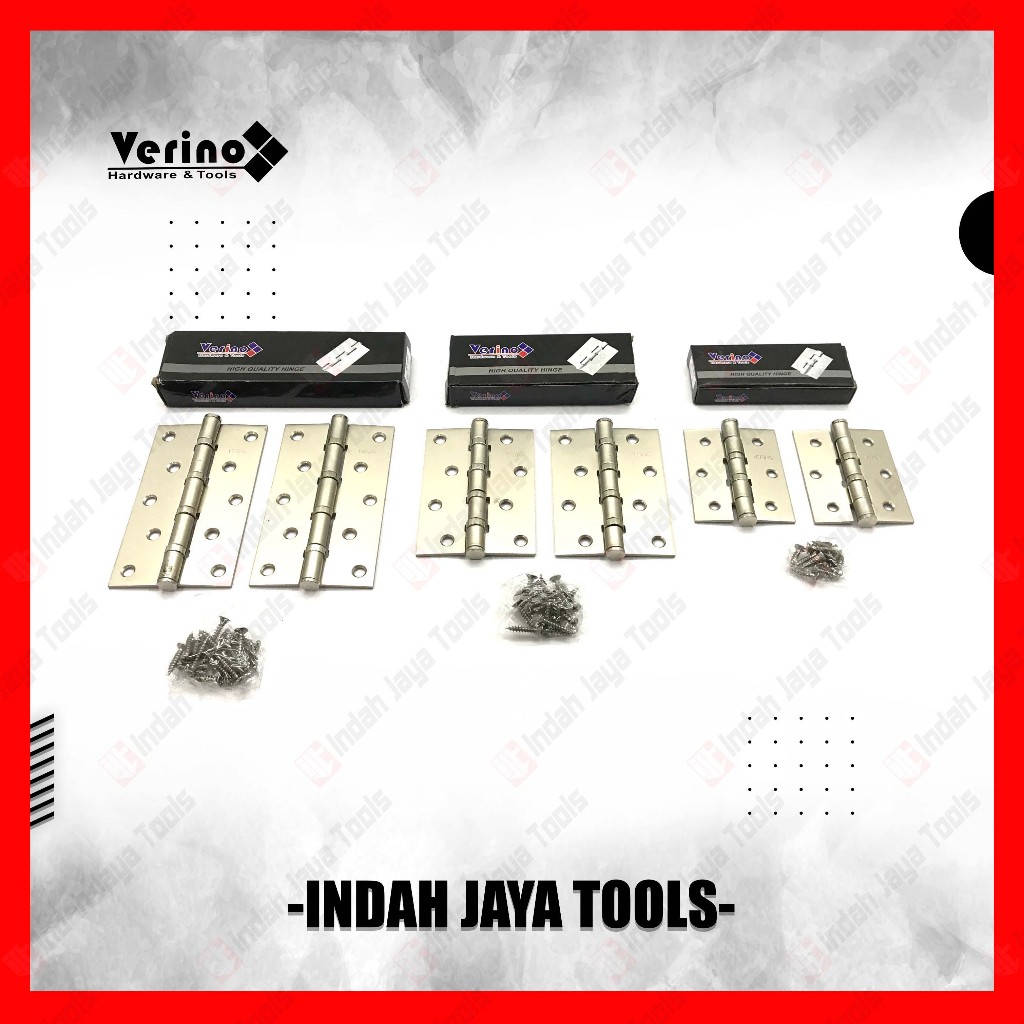 VERINO Engsel Jendela SILVER Pintu 3 4 5 Inch Tebal Grendel Besi Steel Hinge