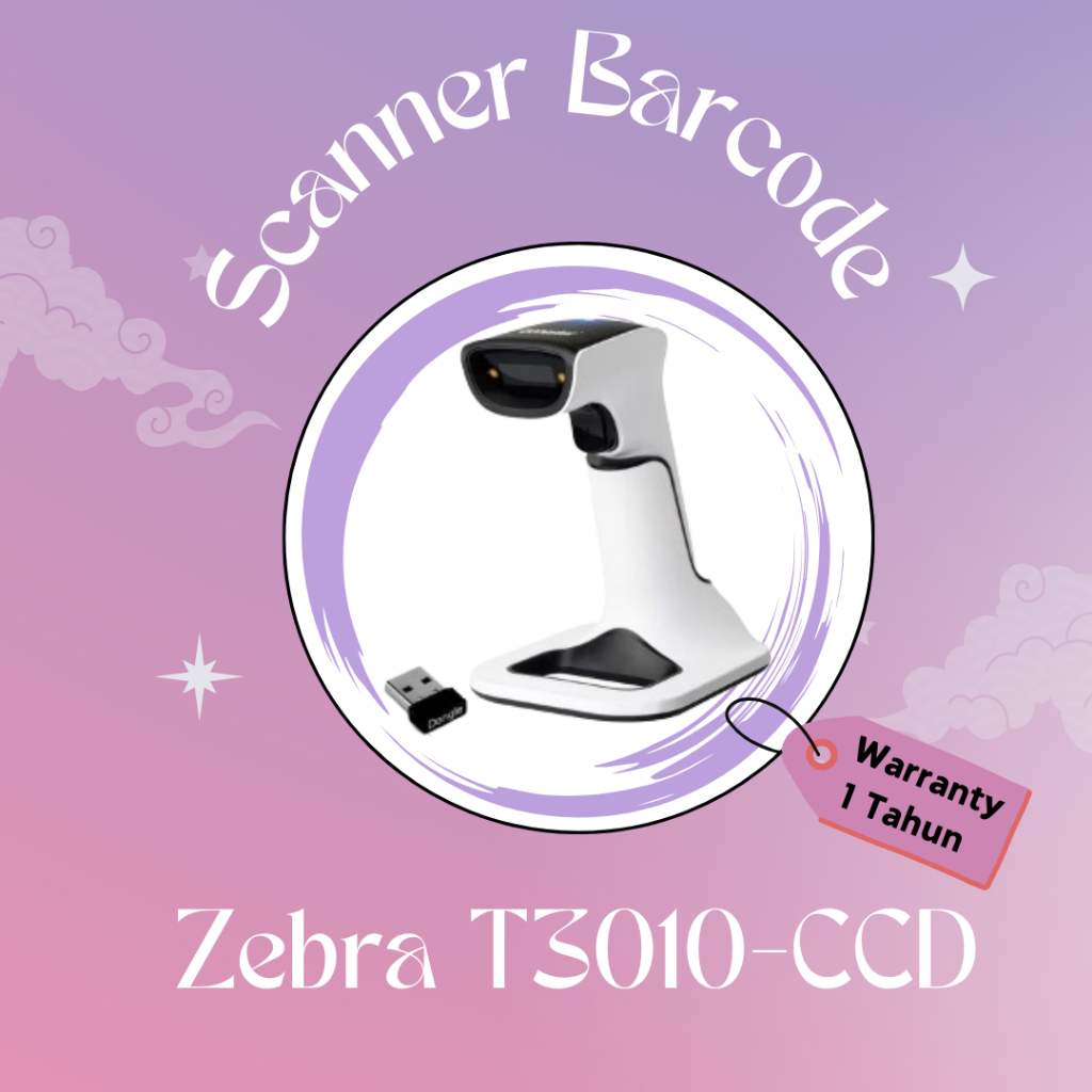 Trohestar Wireless Barcode Scanner CCD Reader with Charging Cradle CCD Scanner Model T3010-CCD