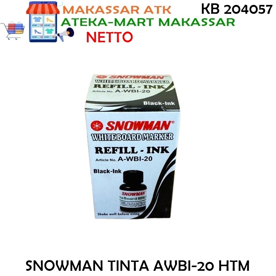 

[1 PCS] SNOWMAN TINTA WHITEBOARD AWBI-20 REFILL INK ABG-12 WHITEBOARD
