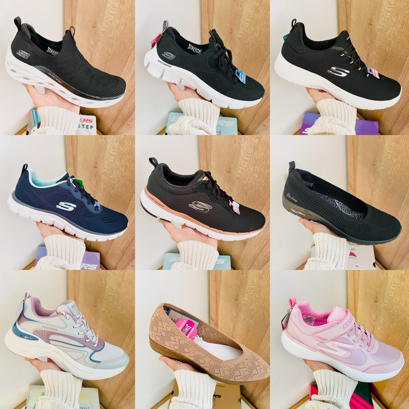 Clearance Sale Skechers Sepatu Olahraga Wanita pink hitam biru