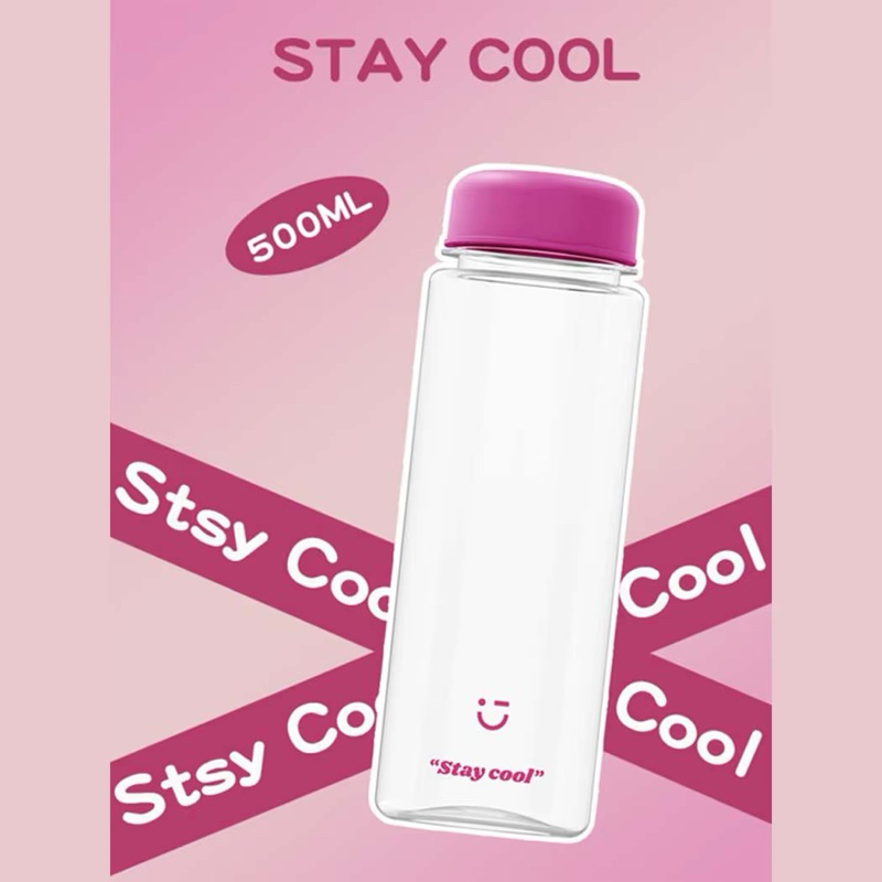 Miniso Solid Color Water Bottle 500ml / Botol minum plastic miniso