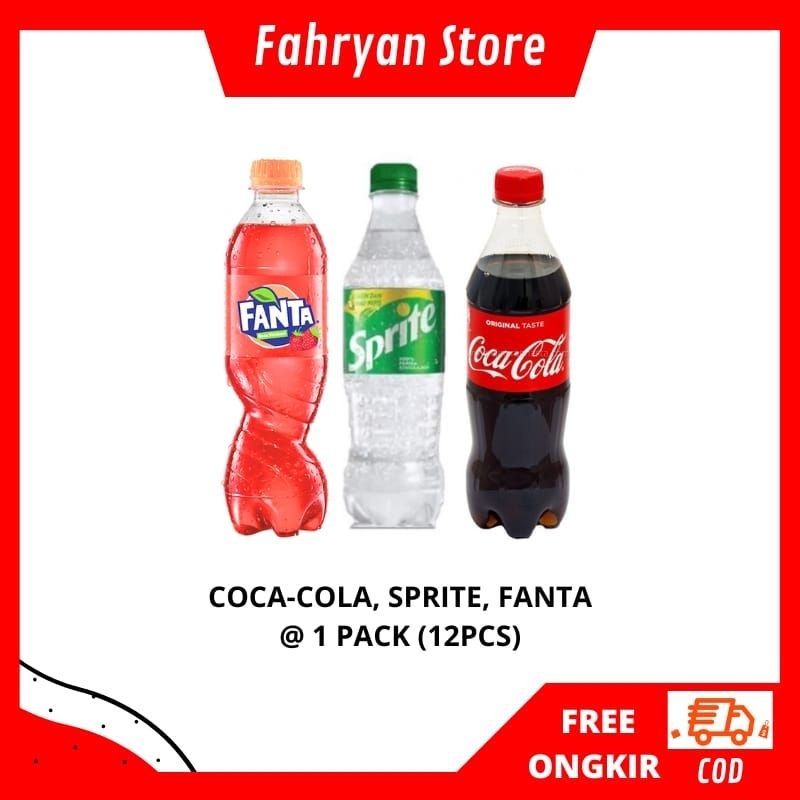 

Coca cola Sprite Fanta 390ml 1 pack isi 12 pcs