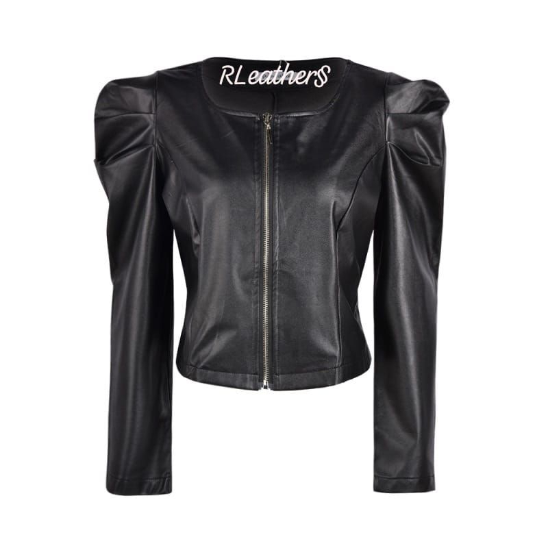 Jaket kulit wanita / jaket kulit wanita lengan balon / jaket kulit wanita crop top / jaket kulit wan