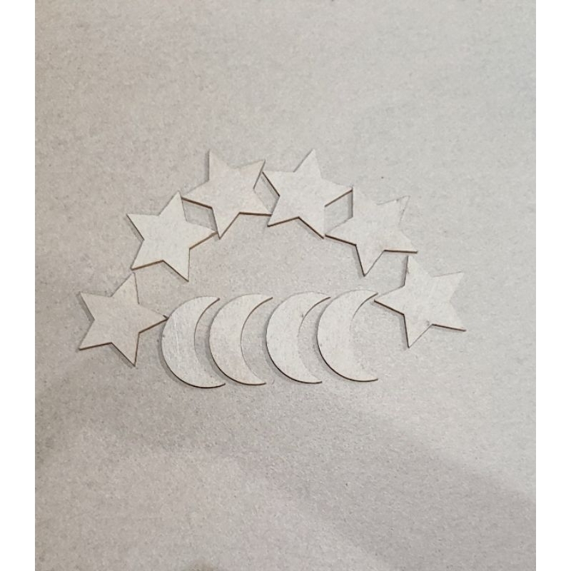 akrilik pin bentuk bintang dan bulan