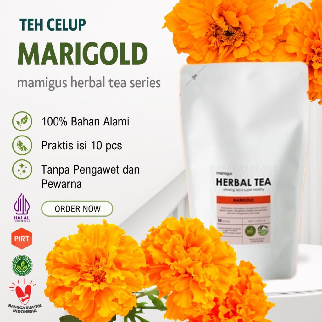 

TEH CELUP BUNGA MARIGOLD / Teh Bunga Marigold / Marigold Flower Tea / Teh Herbal Alami