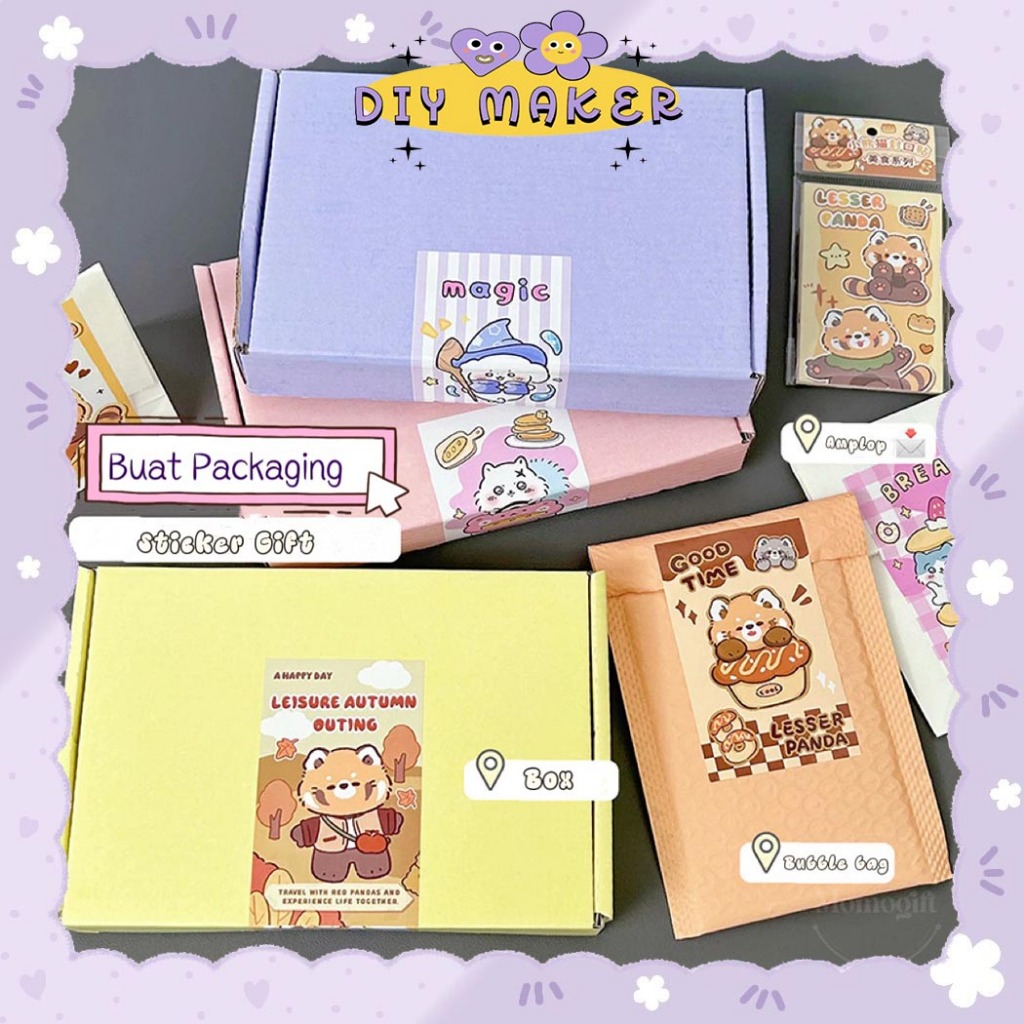 

DM Stiker Panjang Segel Packaging Box Stiker Packing Sticker Kemasan Karakter Lucu Capybara SP18