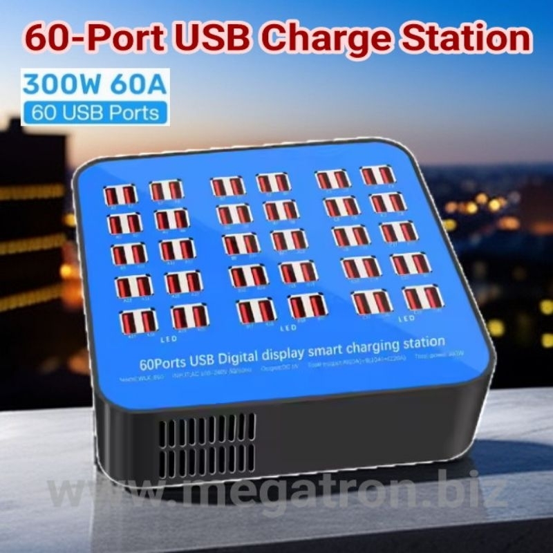 60-Port USB Charge Station - cocok untuk Receiver Tour Guide System