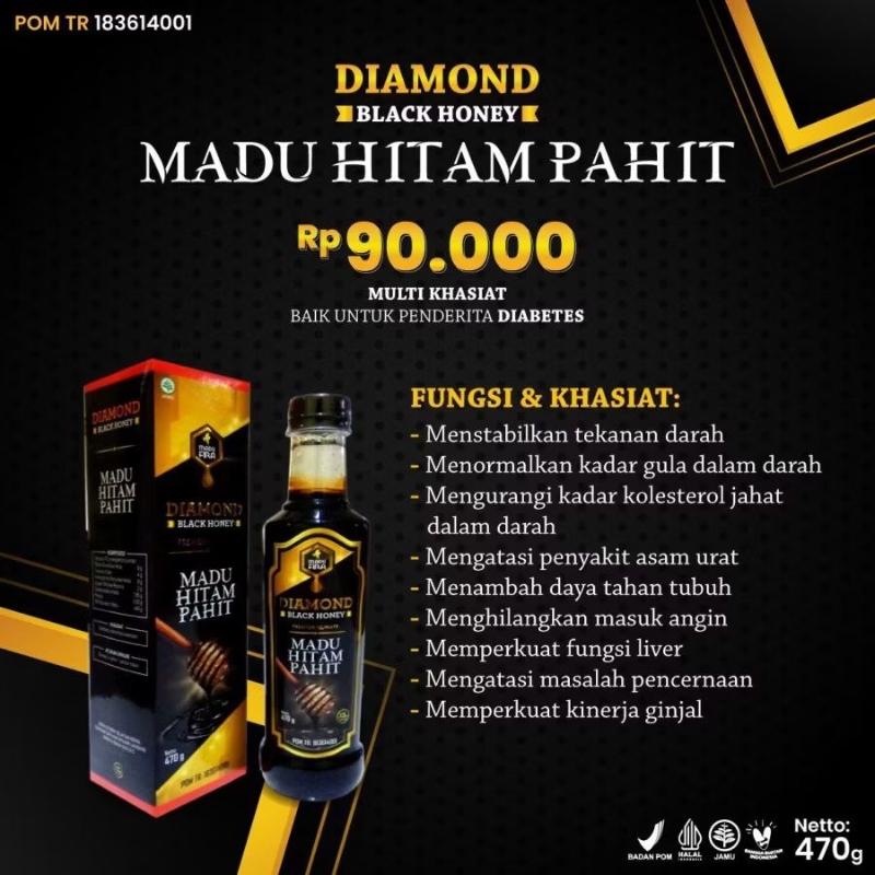 

Madu Hitam Pahit Diamond Black Honey 470 gram