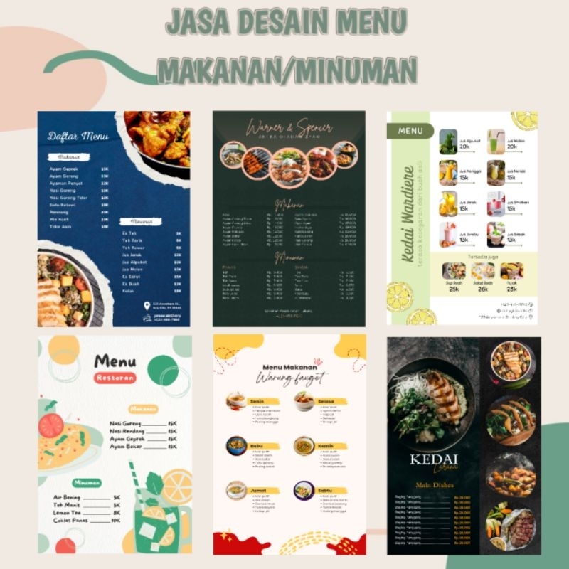 Jasa Desain Menu Makanan/Minuman