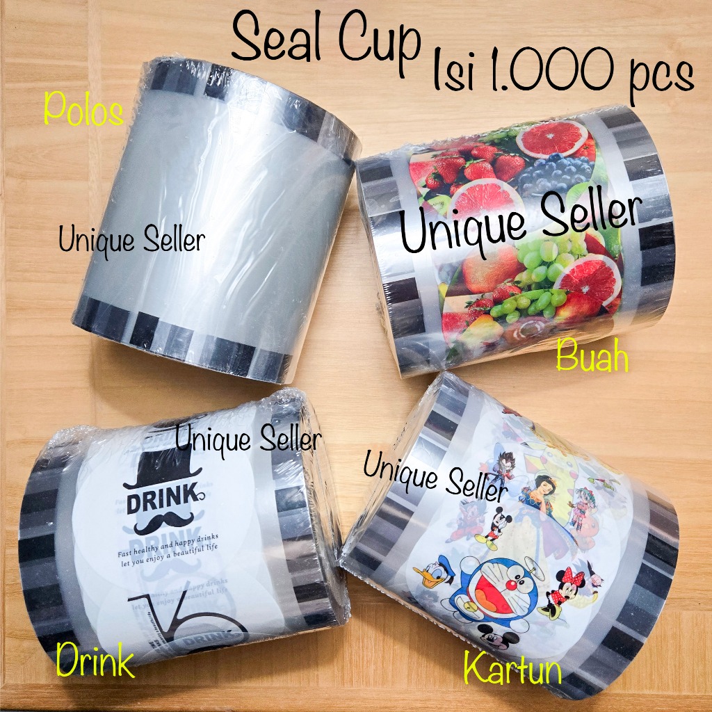 [isi1000] Seal Cup Porang Motif Buah Buahan Strawberry Jeruk / Sealer Minuman Juice Jus Motif Buah